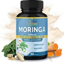 Cadane Moringa Extract Capsules, 6 Months Supply with Ashwagandha Root,... 