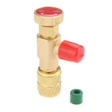 R410A Refrigerant Charging Valve, 1/4" Male to 5/16" Female Safety Adapter Fl...