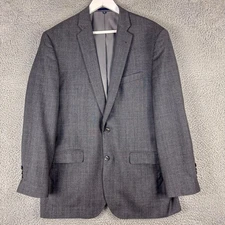 Jos A Bank 1905 Sport Coat Mens 43L Gray Plaid Wool Slim Fit 2 Button Jacket
