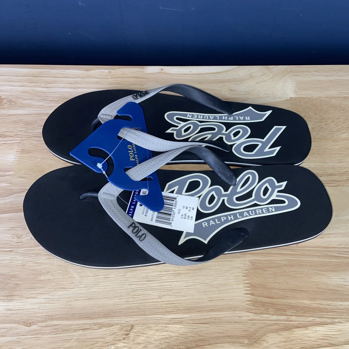 Polo Ralph Lauren Whitlebury Script flip flops thongs sandals shoes Mens Size 14 Polo Ralph Lauren Men main image 3