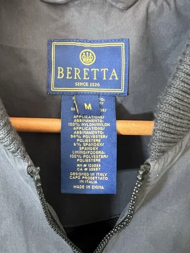 Beretta Bisley Waterproof Shooting Jacket Men's Size Medium Grey Black EUC image 4