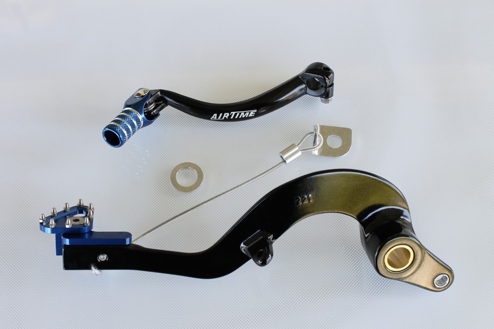 AIRTIME Forged Aluminum Rear Brake Pedal & Gear Lever Set For Honda CRF150R (2007-2025) - Black/Red