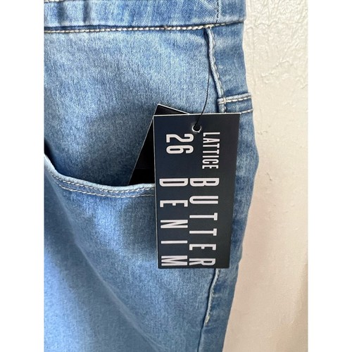 Avenue Denim 26 Lattice Butter Denim Light wash Shorts - Picture 10 of 11