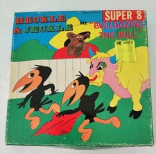 Super 8mm film - Heckle  Jeckle "Bulldozing the Bull" in Box B W Silent - Nice