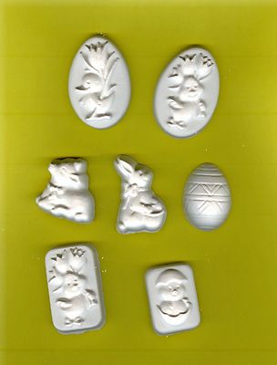 Duck, lamb, bunnies & egg Easter plaster of Paris painting project. Set of 14!