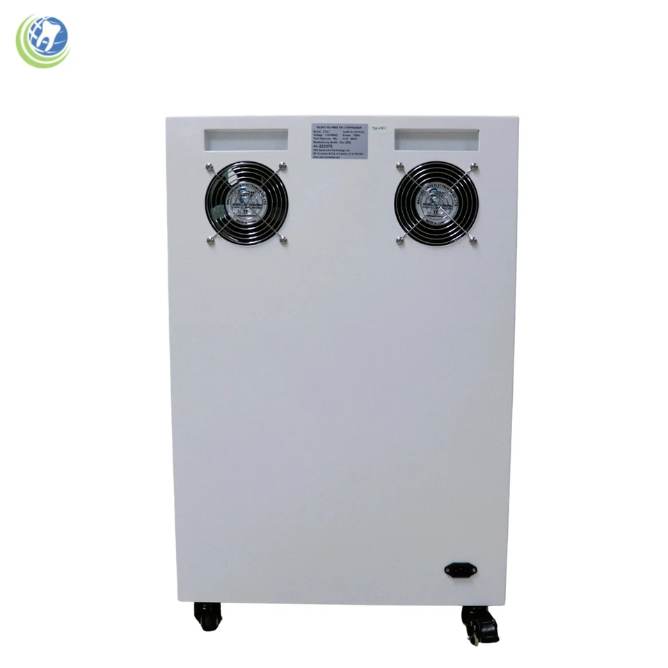 Compresor de aire dental móvil silencioso TPC sin aceite con gabinete de metal insonorizado Foto 4 de 4