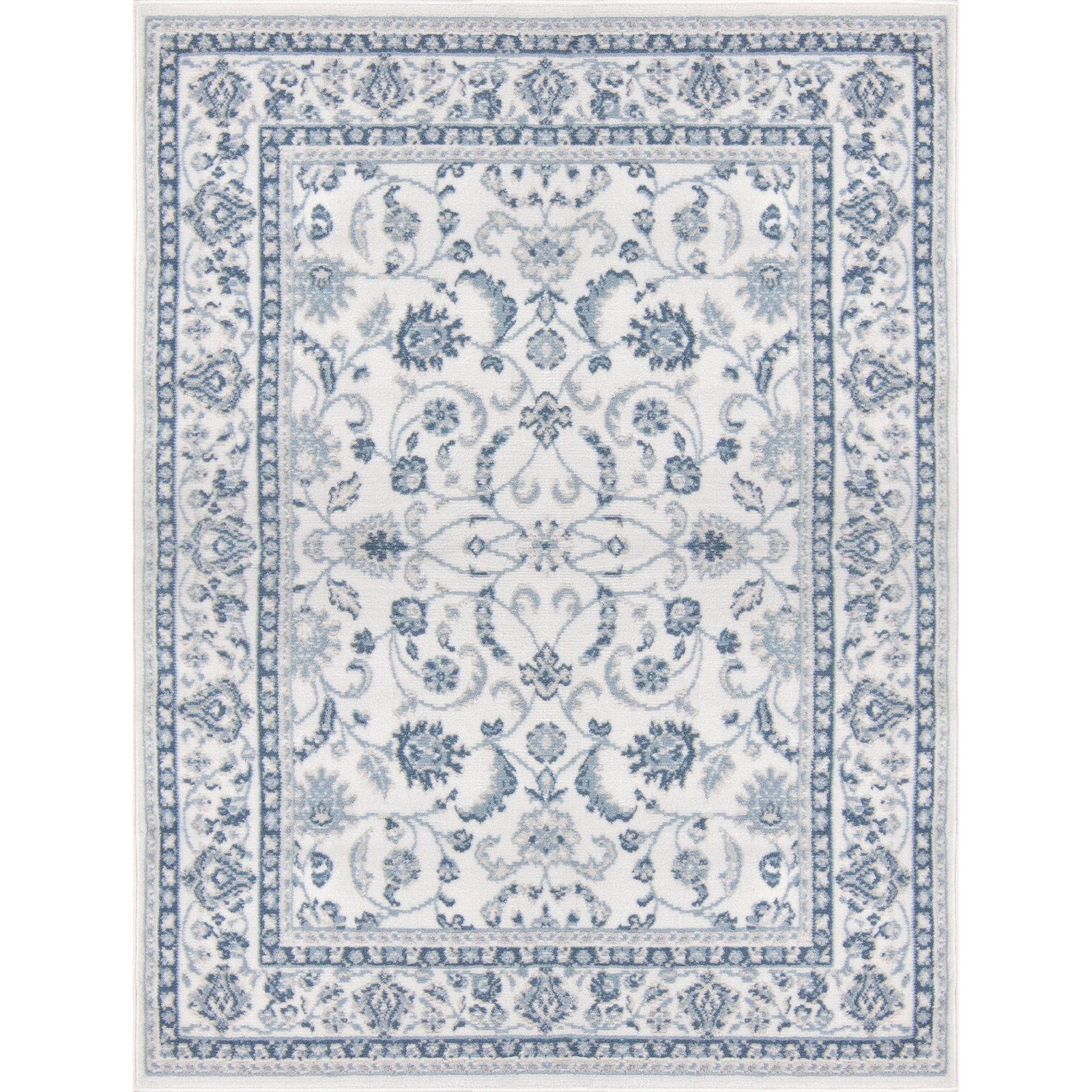 Mainstays Slate Blue Floral, Indoor Area Rug, 4'11