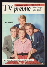 1957 CHICAGO TV PREVUE TV GUIDE/OZZIE & HARRIET DAVID & RICK NELSON/HIGH GRADE