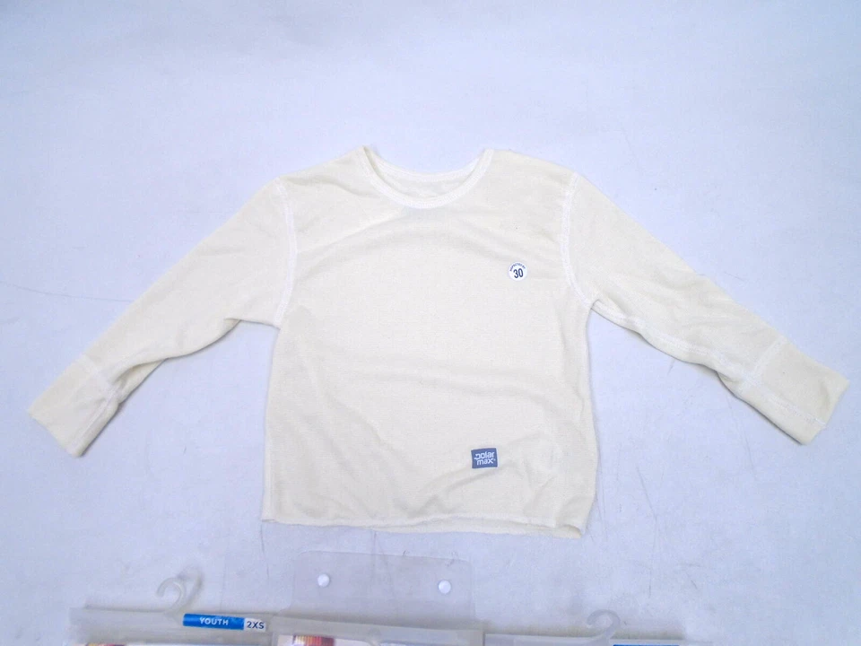 POLARMAX 2C61A XXSMALL YOUTH 100% POLYESTER IVORY DOUBLE BASE LAYER TOP SET (3) - Image 3 of 4