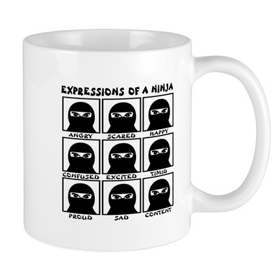 CafePress Expressions Of A Ninja Mug 11 oz Ceramic Mug (715029343)