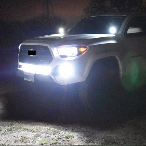 2x H3 3570 CSP LED fog spot light bulbs Kit 11000lm 100W 12v-24v perfect beam - Picture 11 of 12