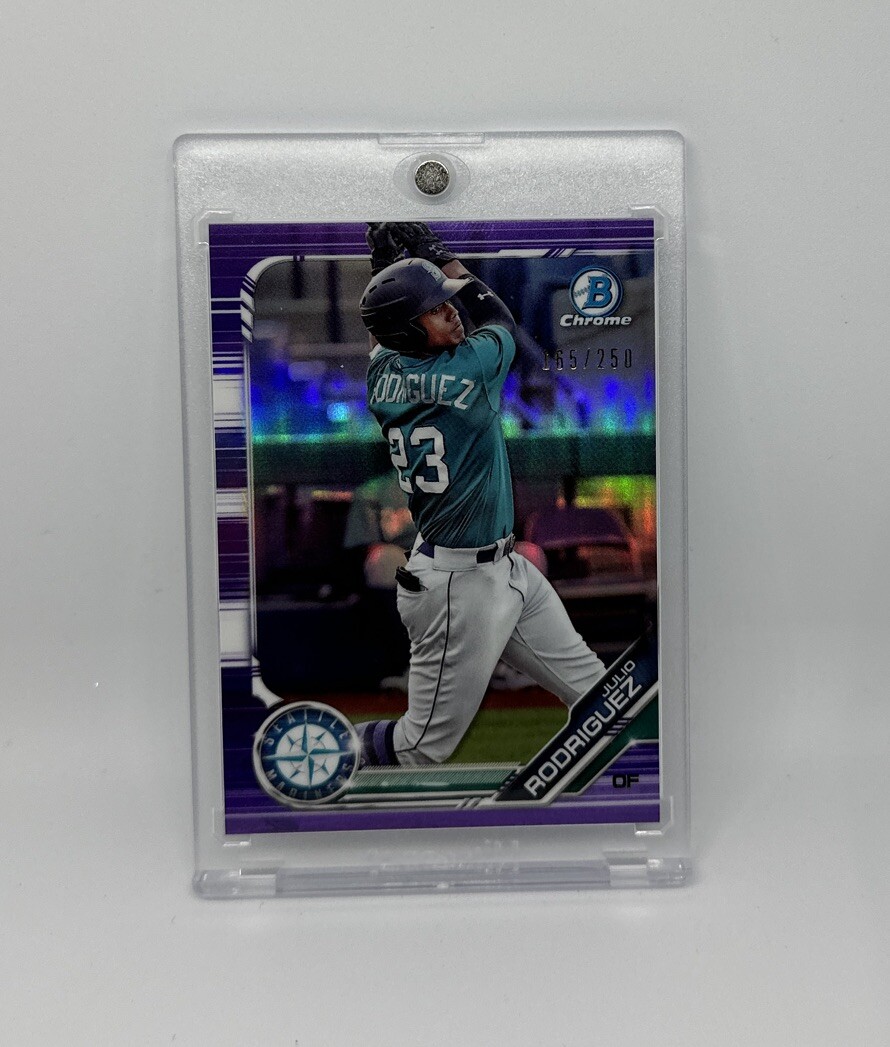 Julio Rodriguez 2019 Bowman Chrome #BDC-60 Purple Refractor #d/250 Mariners ROY