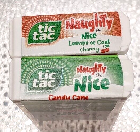 4 PackTic Tac NAUGHTY/NICE Candy Cane/Cherry Christmas Holidays Expire 10&12/24 eBay