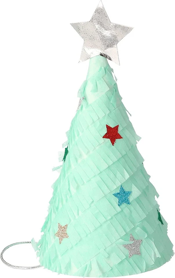 Meri Meri 284068 Fringed Christmas Tree Party Hats (Pack of 6) - Image 3 of 4