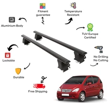 Bare Roof Rack Cross Bars Set for MERCEDES A W168 5 Door 97-04 Black