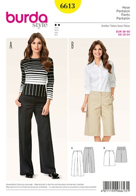 Burda Style Schnittmuster - Hose - Marlenehose & Bermuda - Nr. 6613
