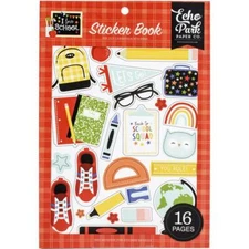 EP Sticker Book I Love School Backpack Notebooks Globe Lunch Bag Bus Blue Ribbon