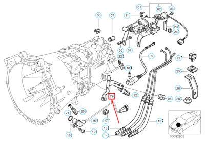 Neu BMW M3 E36 SMG Schlauch Linie Halterung 23412228316 2228316 OEM Original