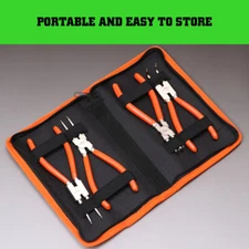 4pcs Heavy Duty 7" Circlip Plier Snap Ring Plier External Internal Kit w/ Pouch