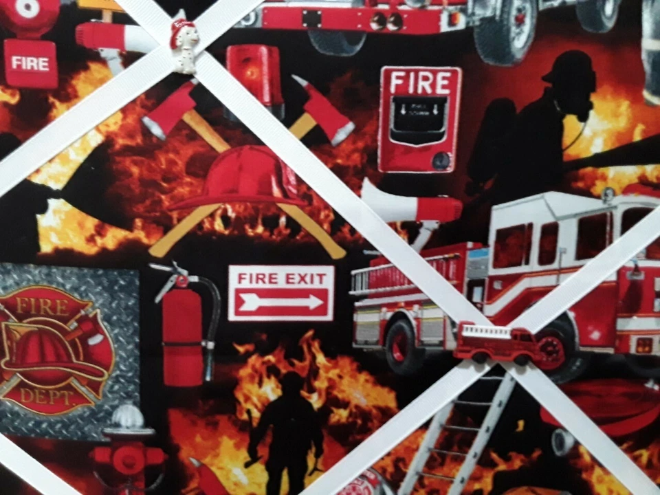 Fire Fighter Themed Memory Board with Matching Accent Buttons - Image 2 of 2