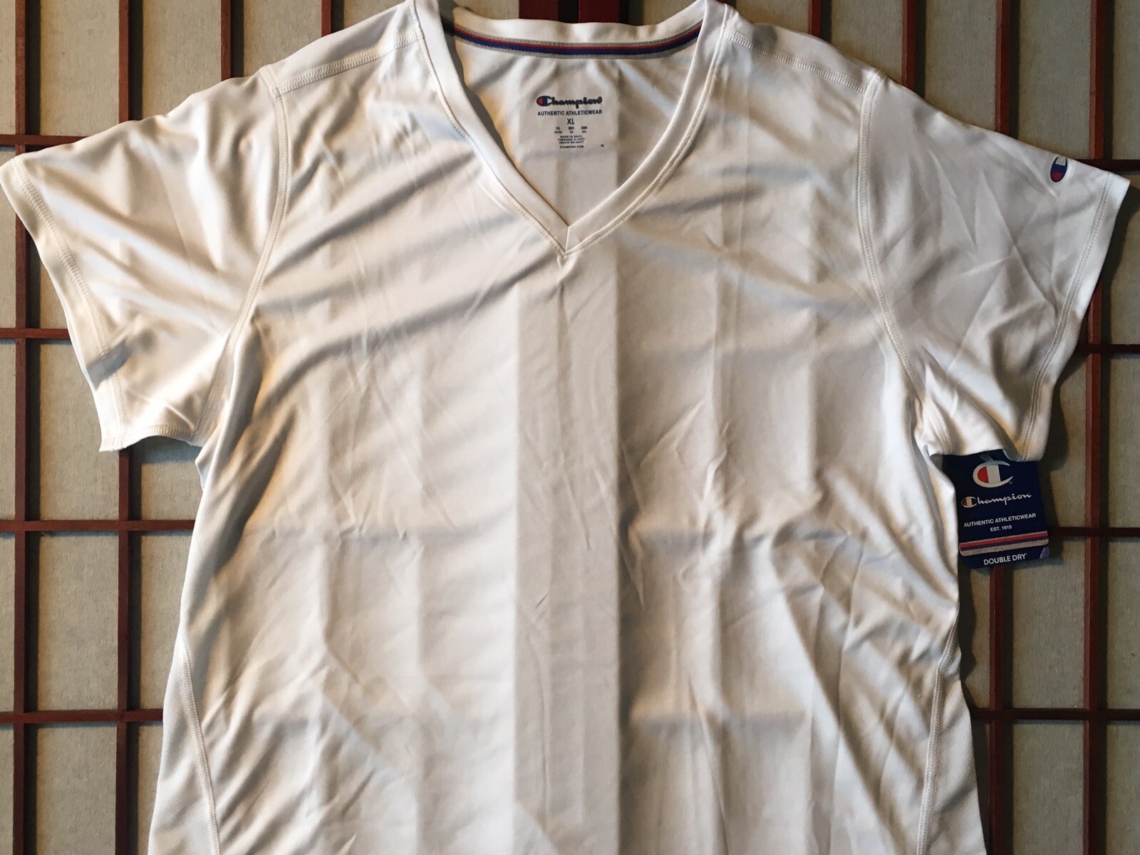 Champion Double Dry White Authentic Athleticwear Select T Women Size XL Arm Logo image 2