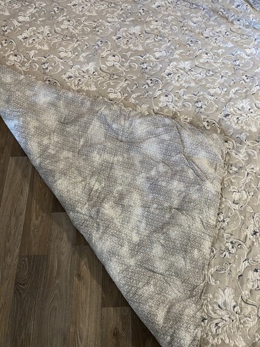 Croscill Bettdecke/2 Kissenbezüge King weich grau blau weiß Blumen Ranken 101"X87" - Bild 3 von 8