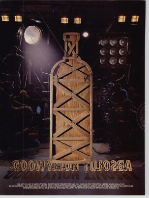 1994 Absolut Hollywood backstage prop vodka bottle photo print ad