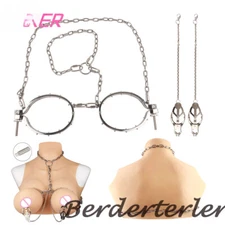 Female Chest Clamp With Stainless Steel Chain Breast Bondage Pleasure Nipple