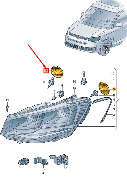 VW CADDY SB MK4 Headlight Cover Cap 2K7941607 NEW GENUINE | eBay 
