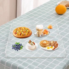 Oversize 18.9 Inch Food Tray Clear Extra Large Acrylic Serving Tray with Handles