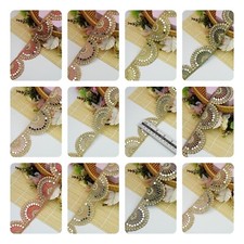 1 Yard Big Scalloped Colourfull lace Embellishment Stone Pearl and kundan Sew on