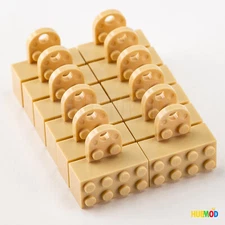12-Pack Lego Tan Magnet Brick Minifigure Stand Figure Display Base NEW - Rare!