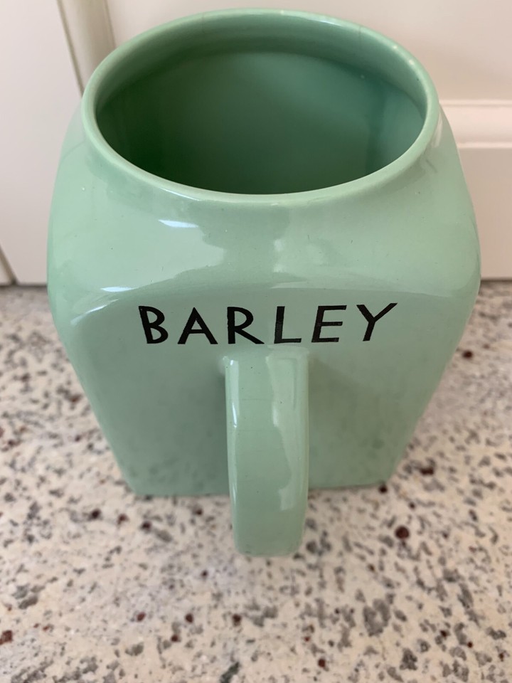 Bristol Pountney Vintage Kitchen Ware Storage Jar Green BARLEY eBay