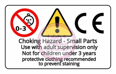 LABELS4EVERYTHING Choking Hazard Stickers Small Parts Under 3 Years Old Rectangle x 21 Stickers