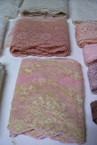 sewing fabric trims edgings notions scraps lot lace ribbon satin