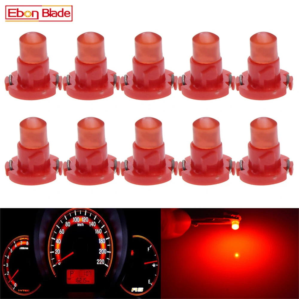 10PCS Red T4 T4.2 NEO WEDGE CAR AUTO LED LIGHT GLOBES COB DASHBOARD CLUSTER 12V