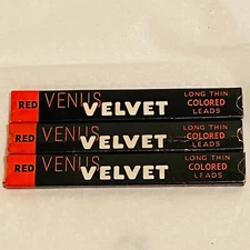 Venus Velvet .046" Red Mechanical Pencil Leads American Pencil 3 Sleeves 35 pcs.