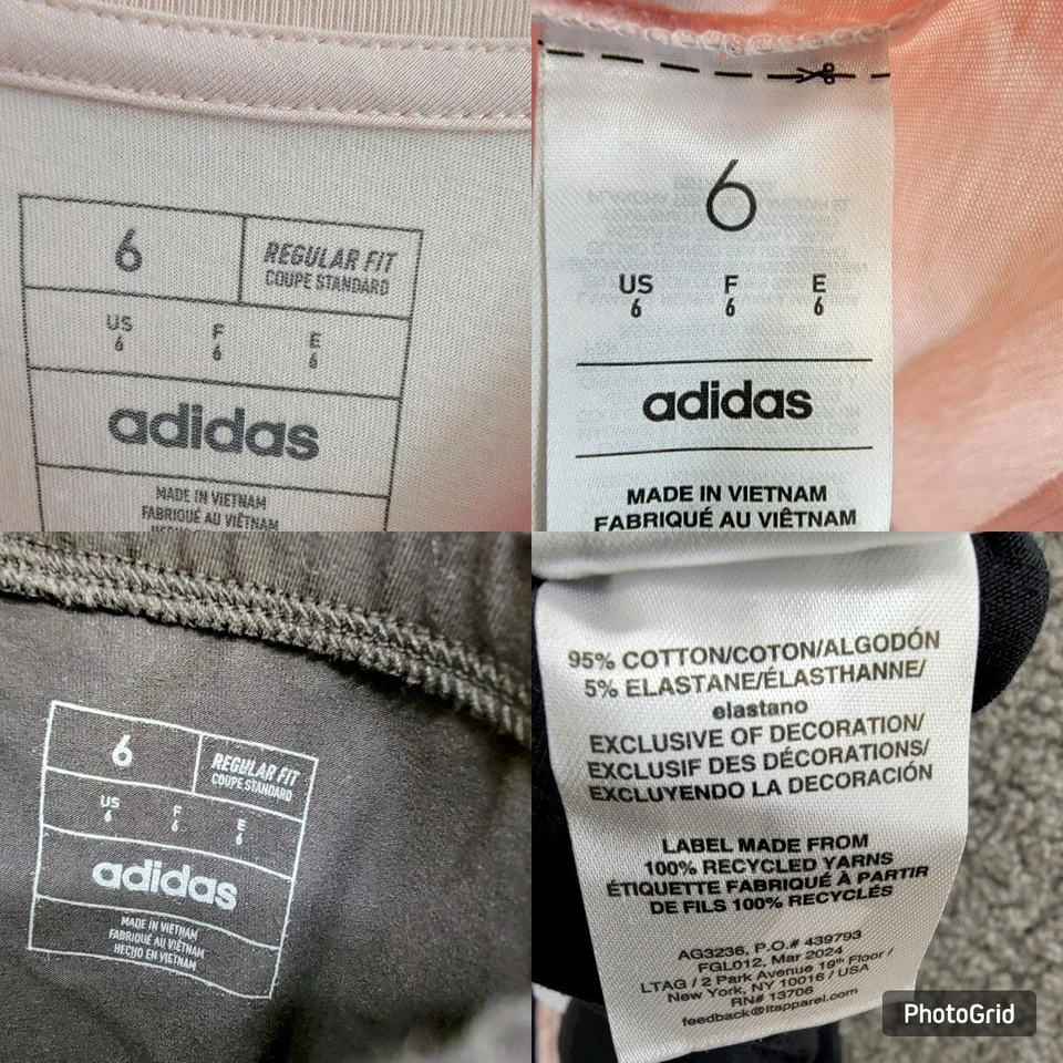 adidas Long-Sleeve T-Shirt & Flare Pants Set Little Girls' 6 Pink/Black Pullover - Image 3 of 4