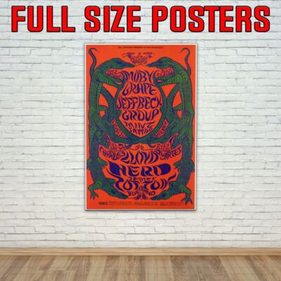 Jeff Beck Group Moby Grape 1968: Live Konzert Tour Poster
