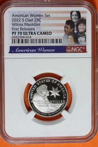 2022 S CLAD WILMA MANKILLER QUARTER NGC PF 70 ULTRA CAMEO EARLY RELEASES #B39465