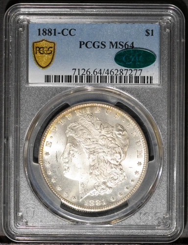 CAC 1881-CC $1 Silver Morgan Dollar MS 64 PCGS # 46287277 + Bonus