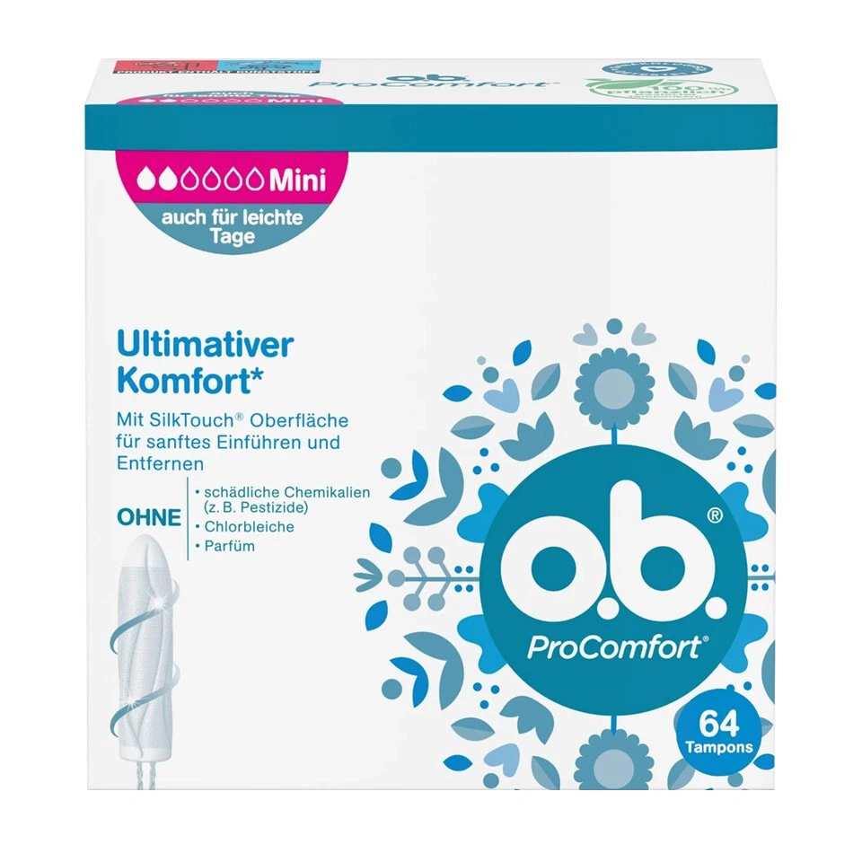 ob ProComfort mini o.B. Tampons 1x 64 Stück mit SilkTouch PZN 17454946