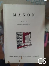 Manon di Massenet - libro Sonzogno libretto opera lirica C6