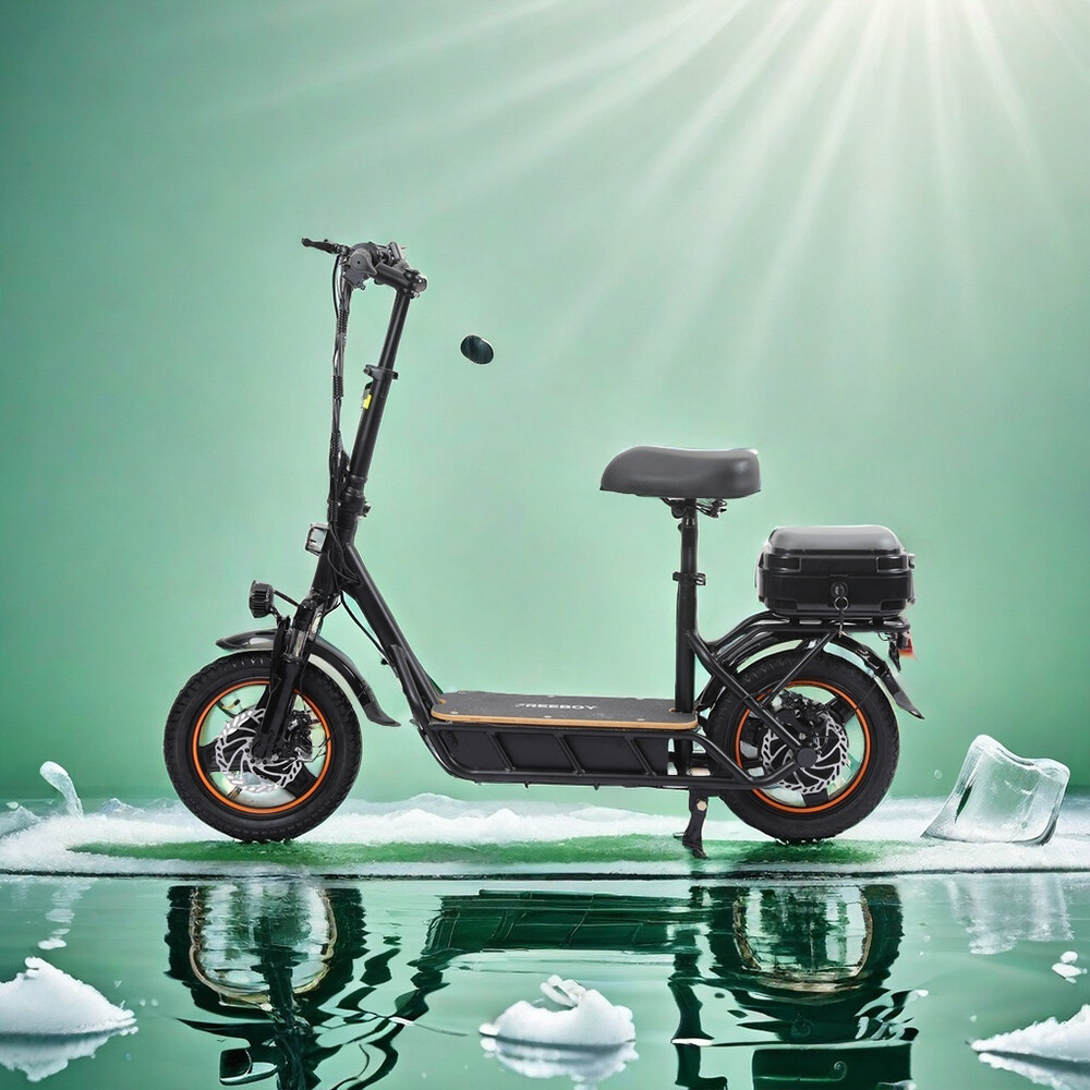 800W 15AH Adult Electric Scooter 34 Mile Range 10 Inch Tires Folding Design with Seat