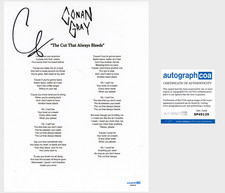 Conan Gray ‘The Cut That Always Bleeds’ Signed Lyric Sheet Pop Singer ACOA