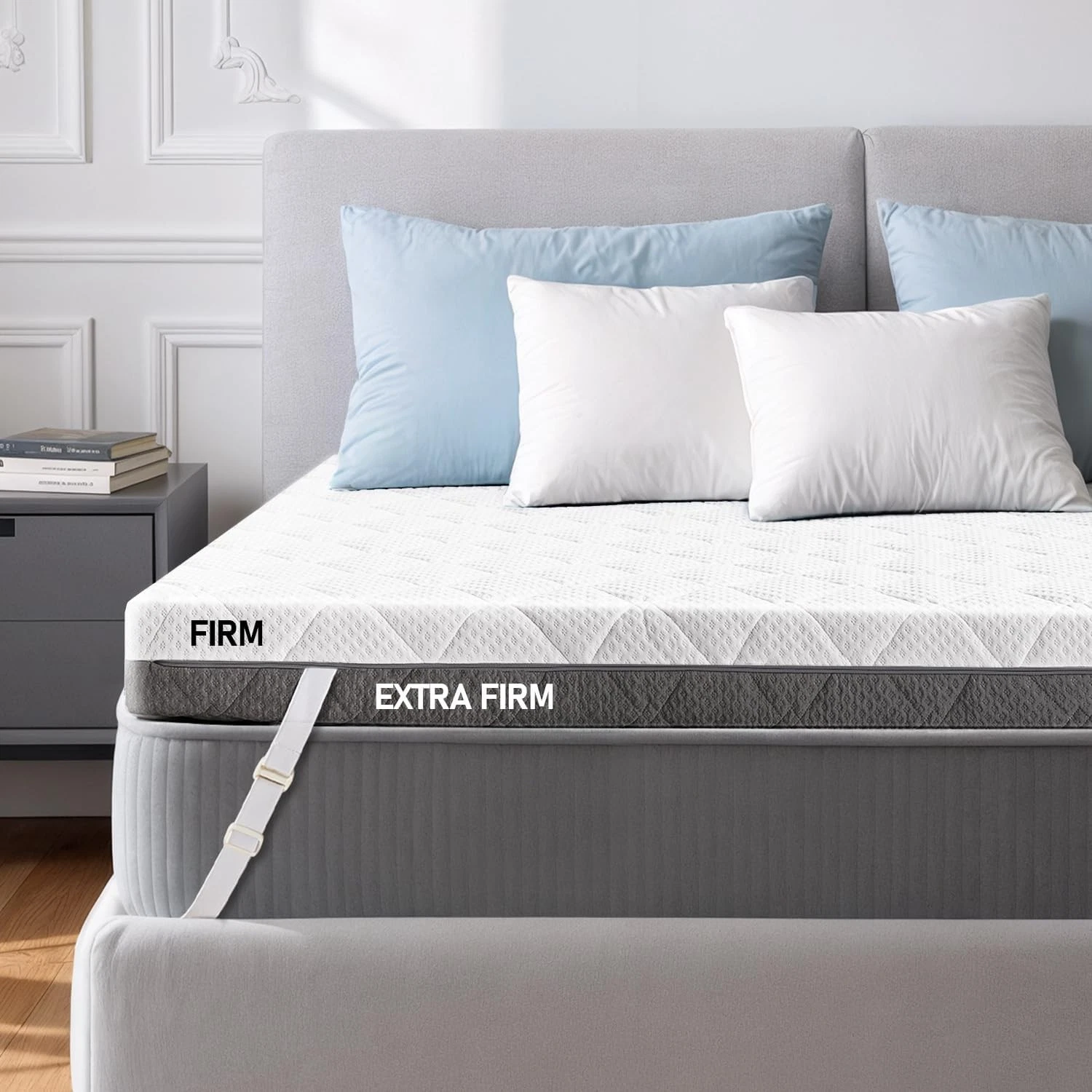 Mattress Topper Queen 3 Inch Dual Firmness Flippable Extra Firm White Double
Opens in a new window o