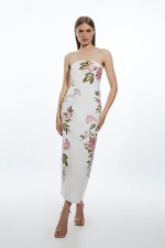 Karen Millen Bodycon Midi Dress UK12 in White RRP £249