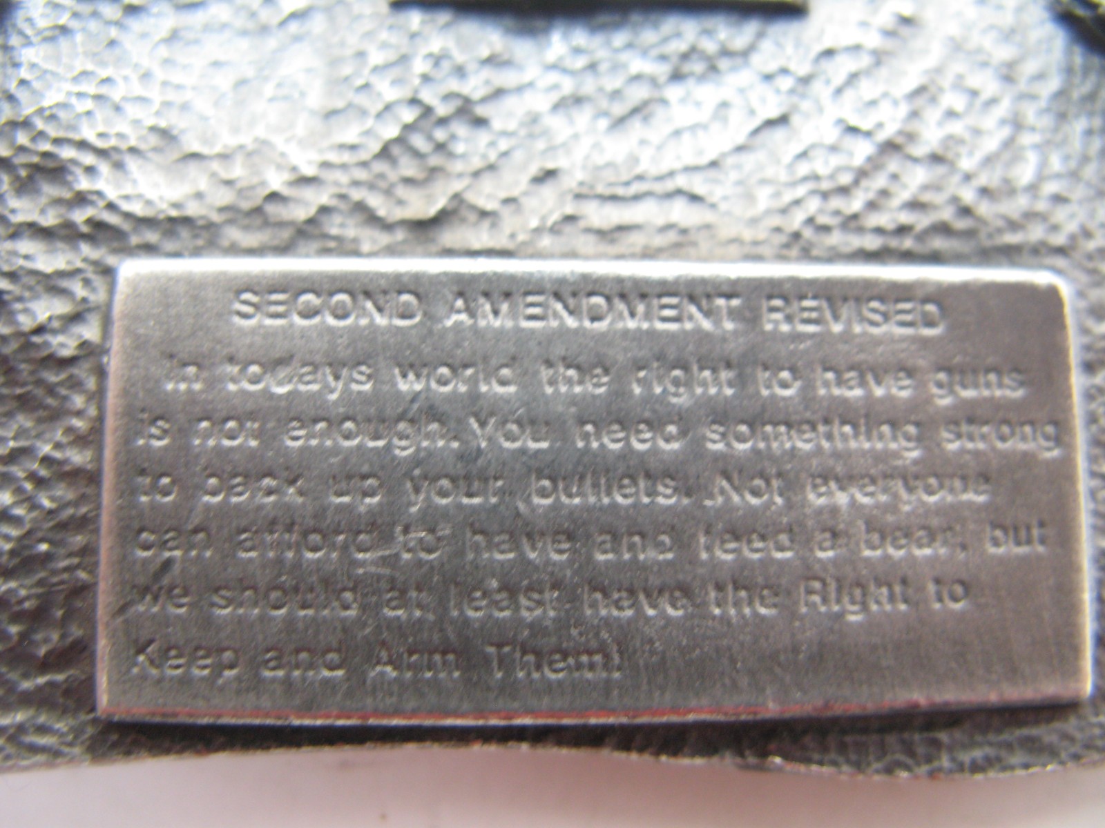 The Right To Keep and Arm Bears - Red Enamel Belt Buckle - Bergamot Brass Works