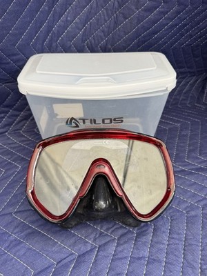 Used Tilos Titanica Dive Mask - Black Silicone/ Red W/ Box