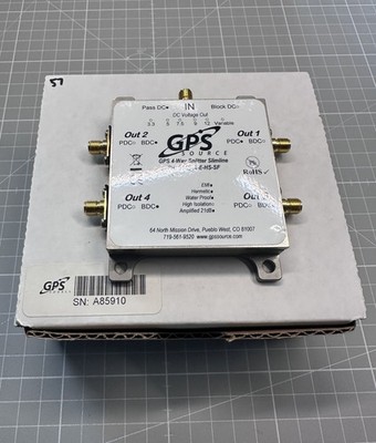 GPS Source 4-Way Splitter S14S-A-E-HS-SF with Amplifier 21dB and Pass DC Input